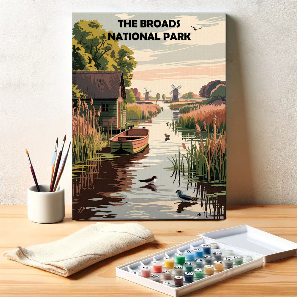 Der Broads-Nationalpark in Großbritannien | Malen nach Zahlen-Set