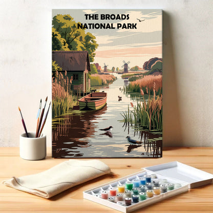 Der Broads-Nationalpark in Großbritannien | Malen nach Zahlen-Set