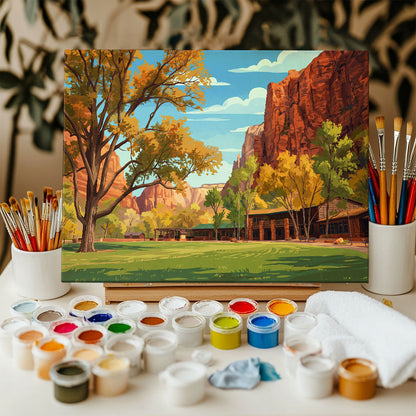 The Zion Lodge | Paint by Numbers Kit