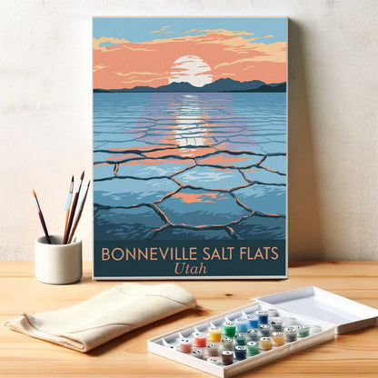 Utah - Bonneville Salt Flats | Paint by Numbers Kit