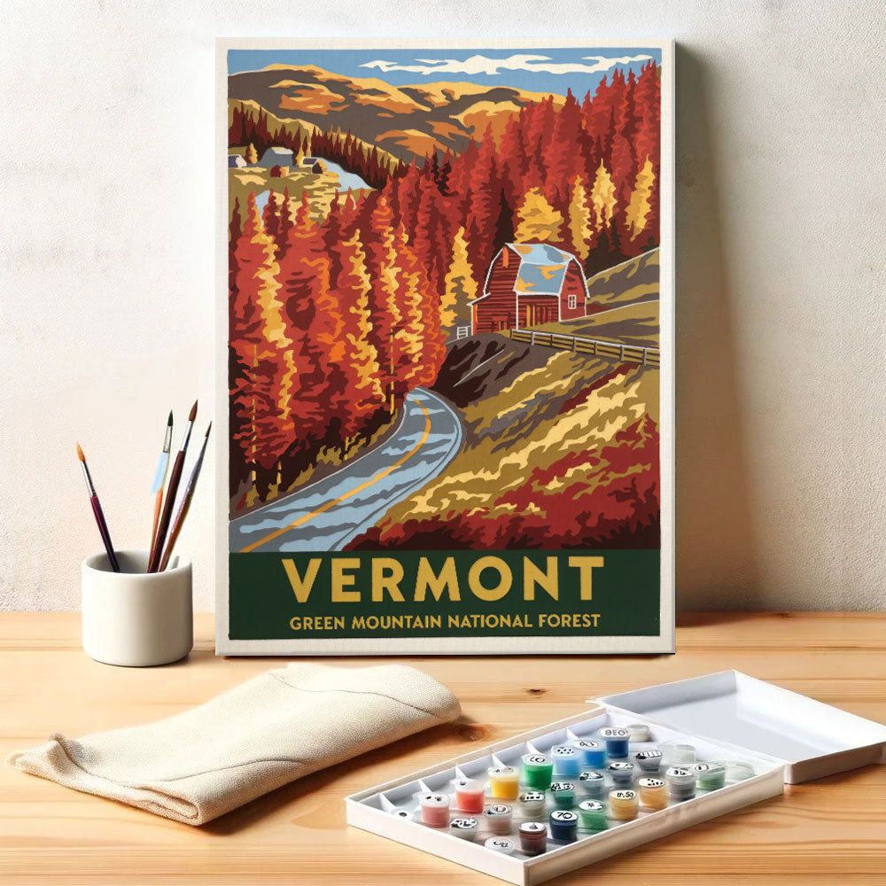 Vermont - Green Mountain National Forest | Paint by Numbers Kit