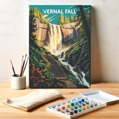 Vernal Fall - Yosemite National Park | Paint by Numbers Kit