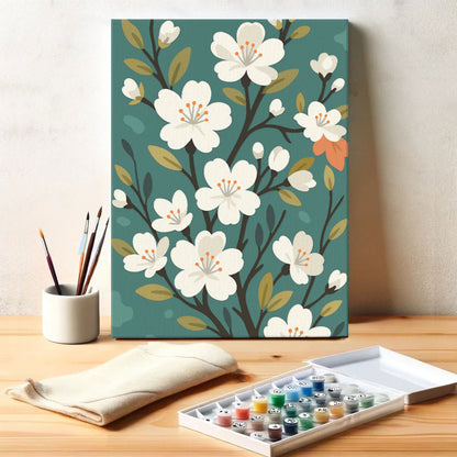 White Blossoms | Paint by Numbers Kit