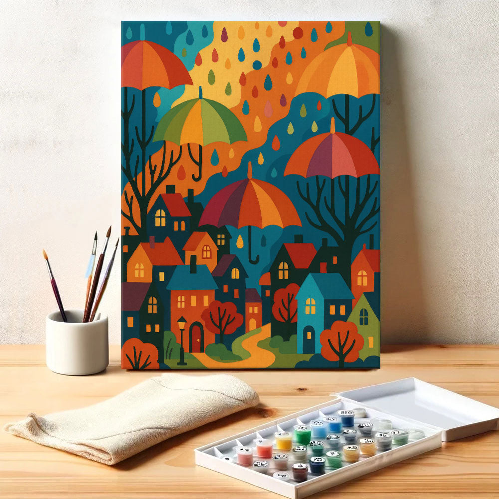 Rainy Village | Paint by Numbers Kit