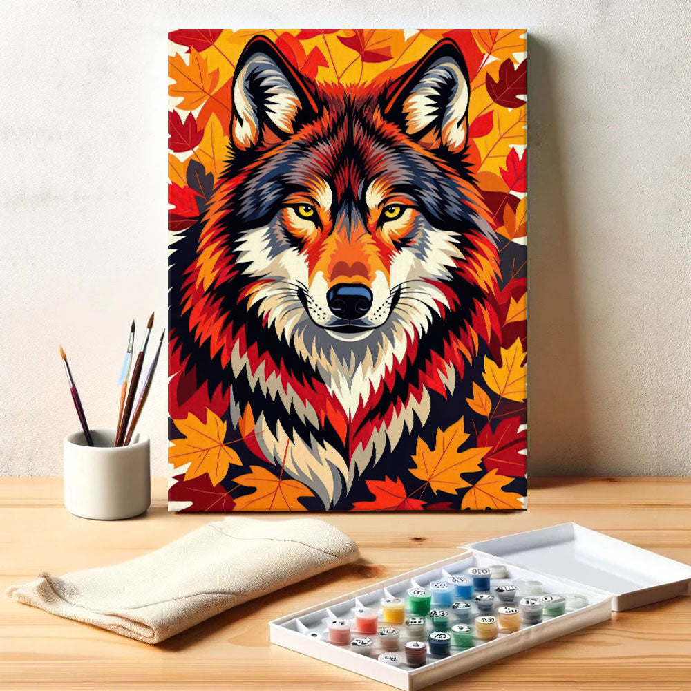 Autumn Wolf - Native American | Paint by Numbers Kit