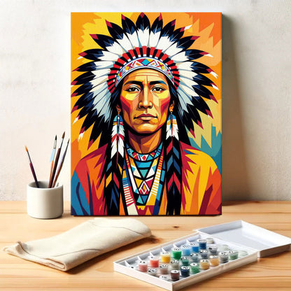 Noble Chief - Native American | Paint by Numbers Kit