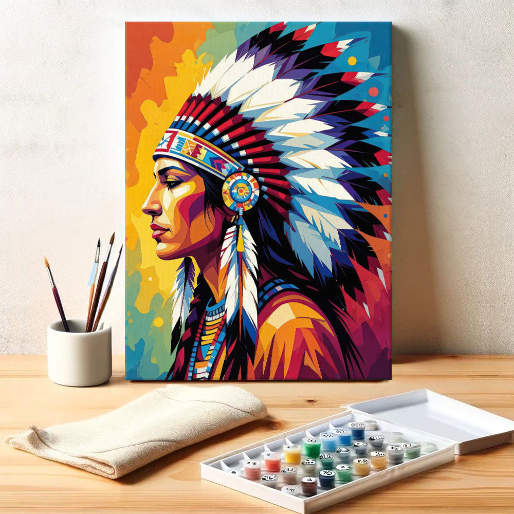 Silent Chief - Native American | Paint by Numbers Kit