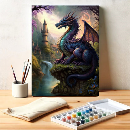 The Serpent of the Enchanted Falls | Paint by Numbers Kit