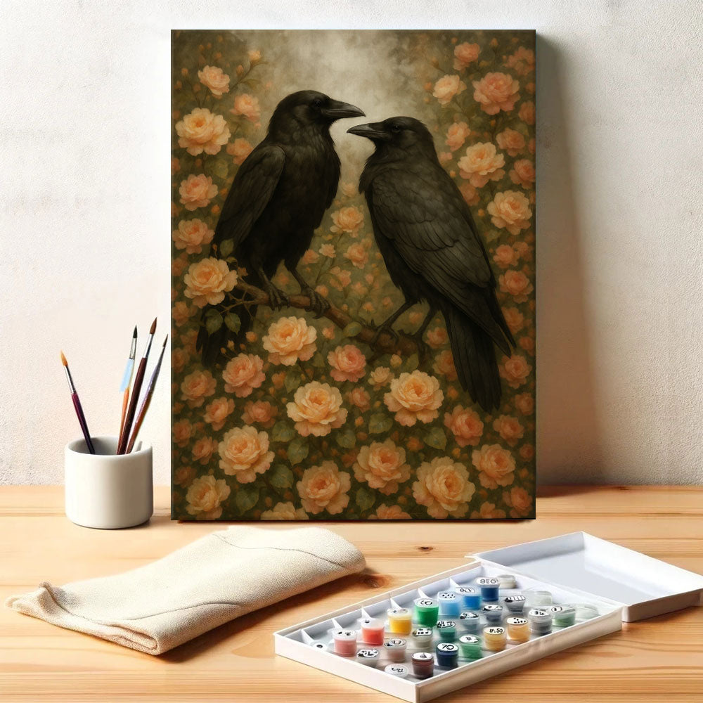 Ravens Among Roses | Paint by Numbers Kit