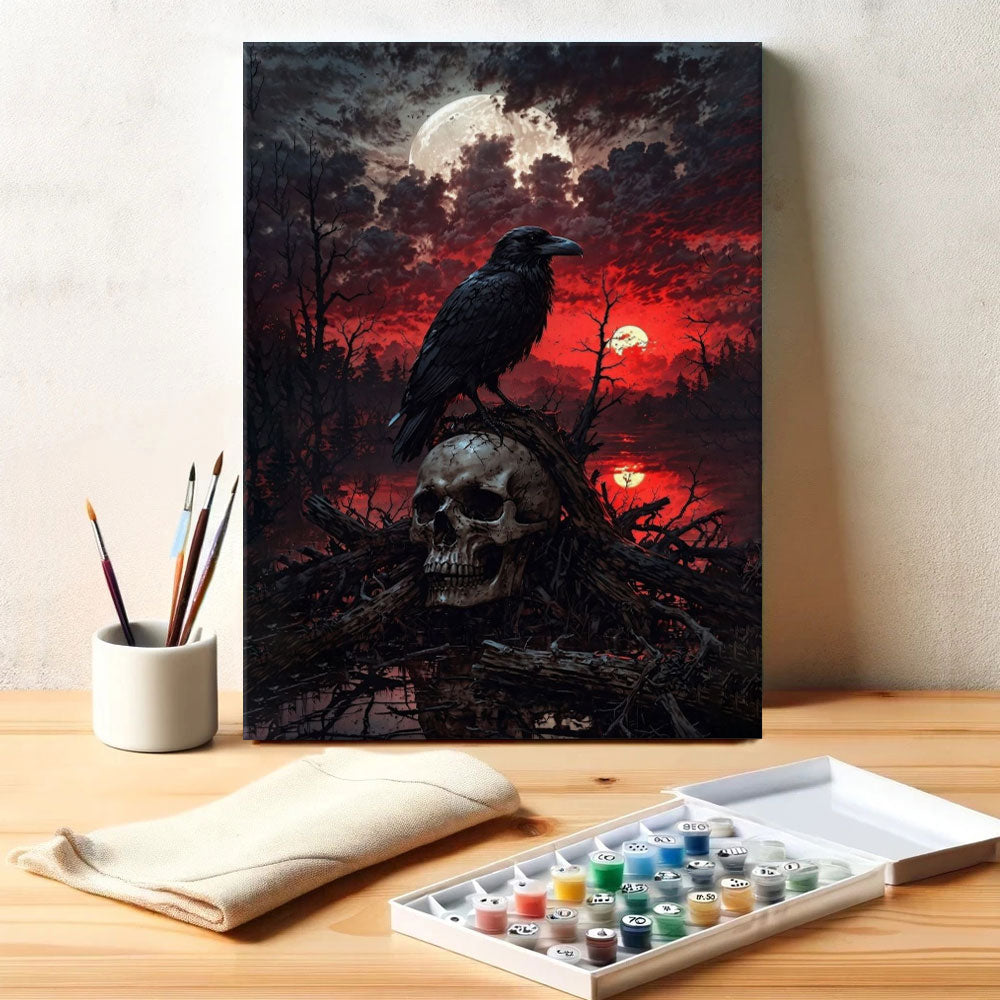 The Raven of Blood Moon | Paint by Numbers Kit