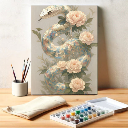 Mosaic Serpent in Bloom | Paint by Numbers Kit