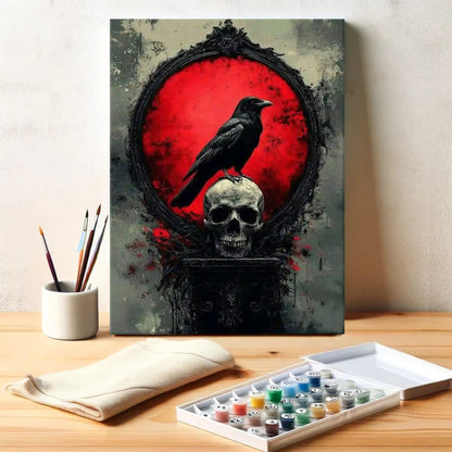 Raven and Skull in the Blood Glass | Paint by Numbers Kit