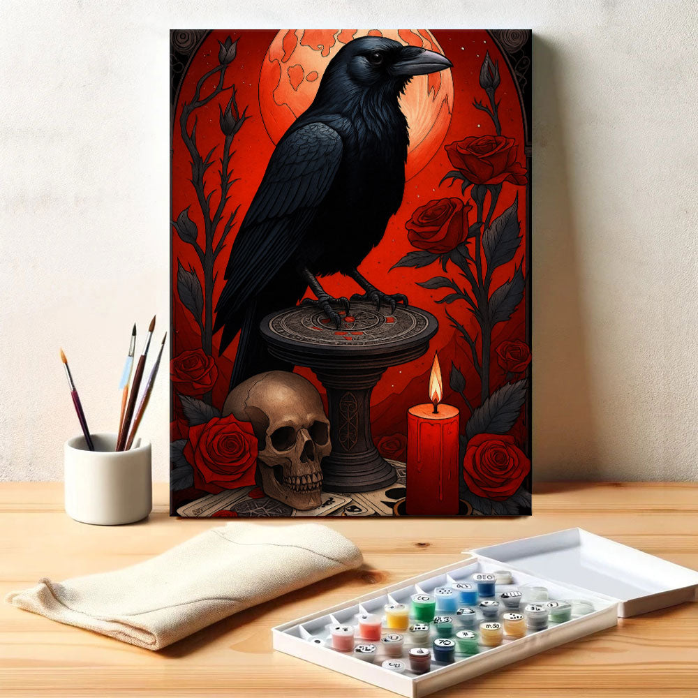 The Candle, the Skull, and the Raven | Paint by Numbers Kit