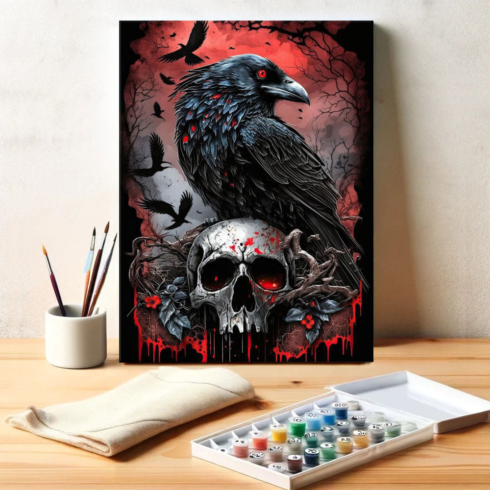 The Blood-Crowned Raven | Paint by Numbers Kit