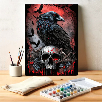 The Blood-Crowned Raven | Paint by Numbers Kit