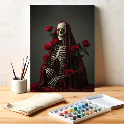 Skeleton with Rose - June Birth Flower | Paint by Numbers Kit
