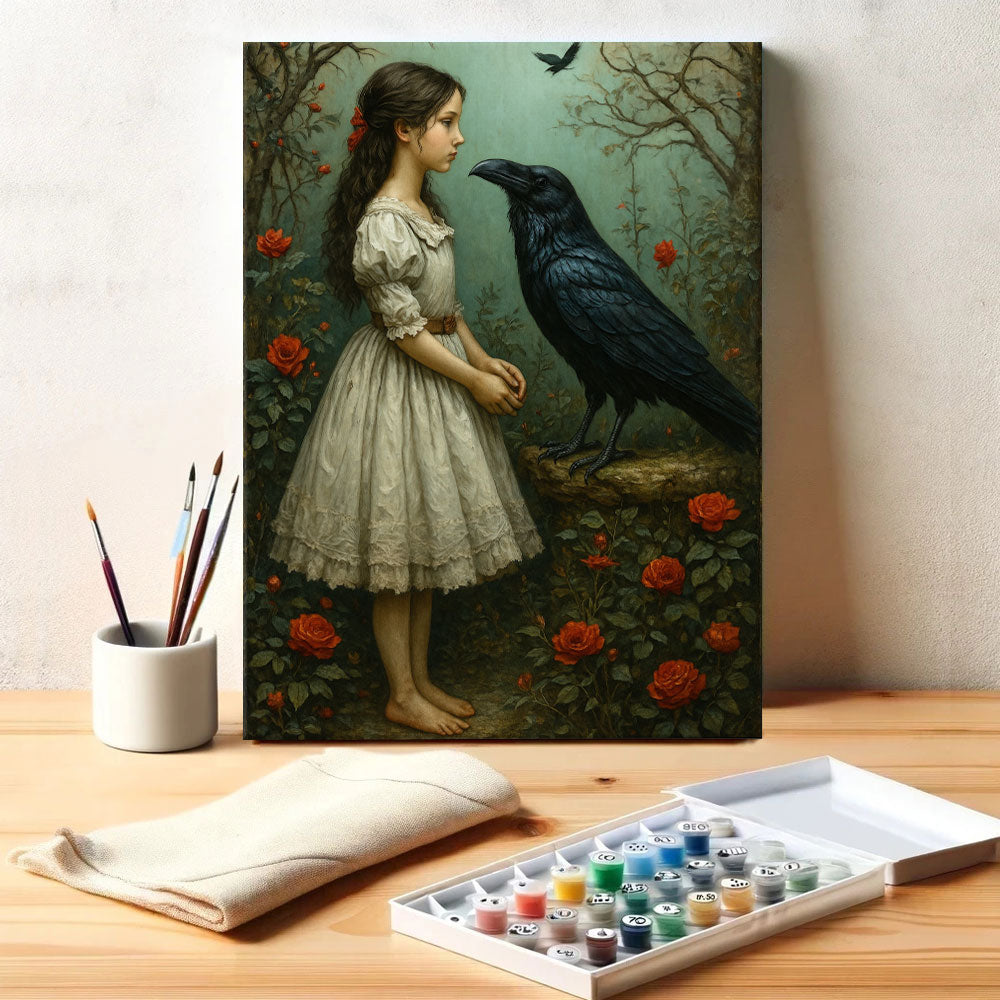 Girl and the Raven | Paint by Numbers Kit
