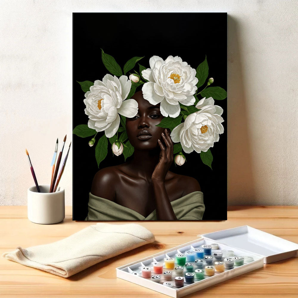 White Peonies | Paint by Numbers Kit