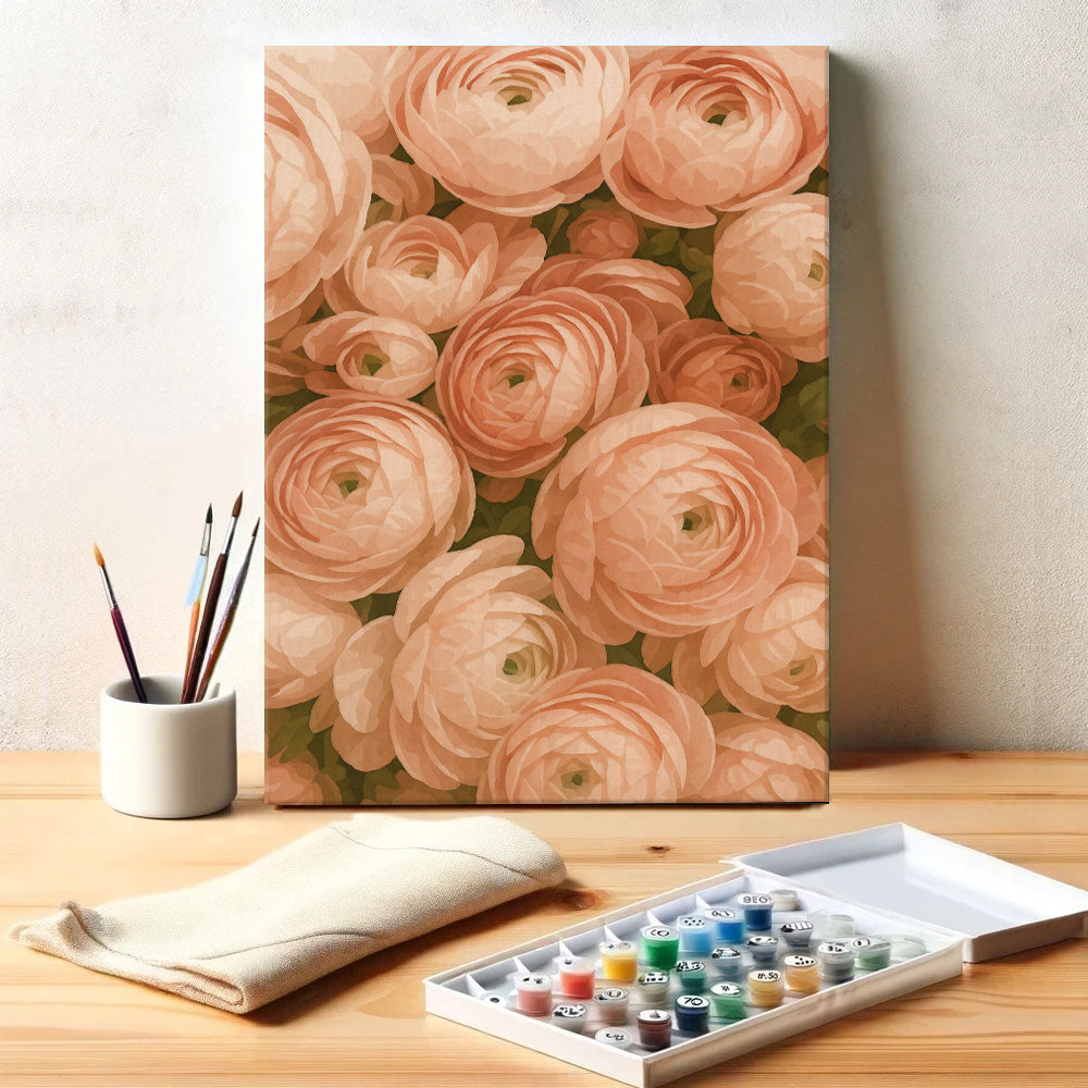 Peach Ranunculus | Paint by Numbers Kit