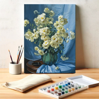 "Still Life - White Daisies" by Ernest Buckmaster | Paint by Numbers Kit