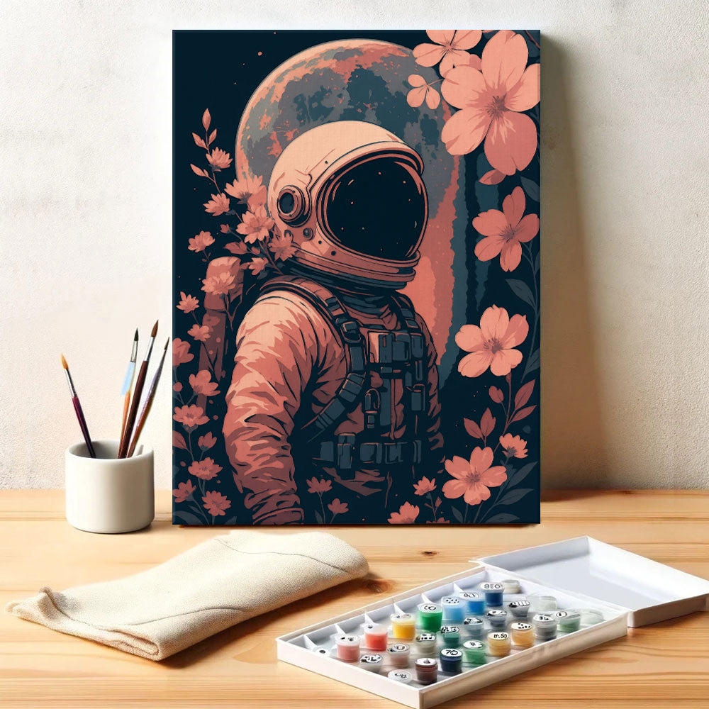 Astronaut and Flowers | Paint by Numbers Kit