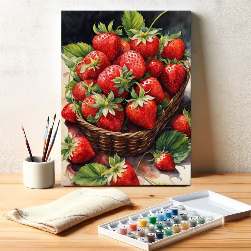 Basket of Strawberries | Paint by Numbers Kit