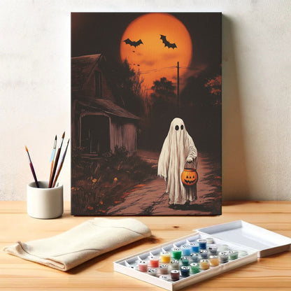 Pumpkin Lantern Ghost | Paint by Numbers Kit