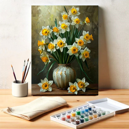 Daffodils in an Earthen Vase | Paint by Numbers Kit