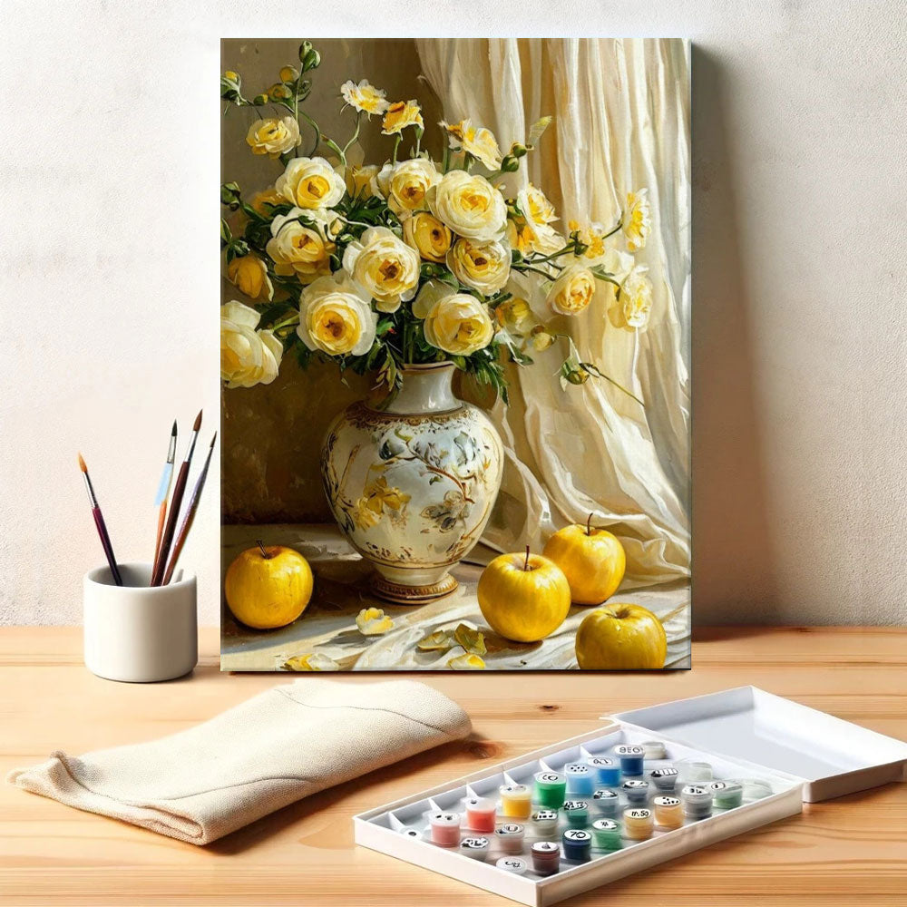 Yellow Roses and Golden Apples | Paint by Numbers Kit