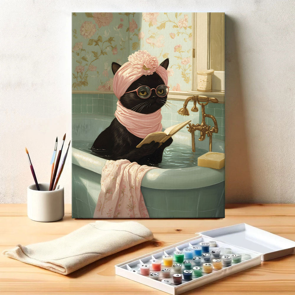 Cat's Bath Time | Paint by Numbers Kit