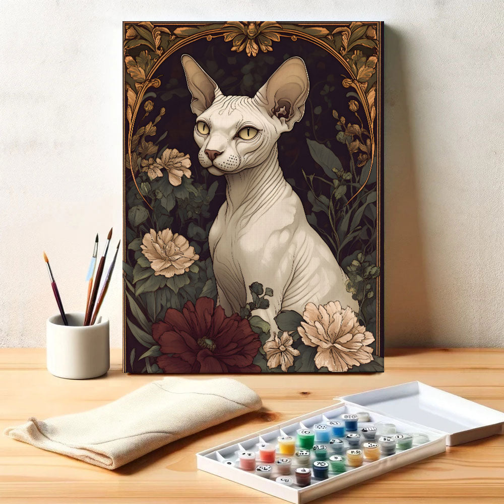 The Cat's Secret Garden in Bloom | Paint by Numbers Kit