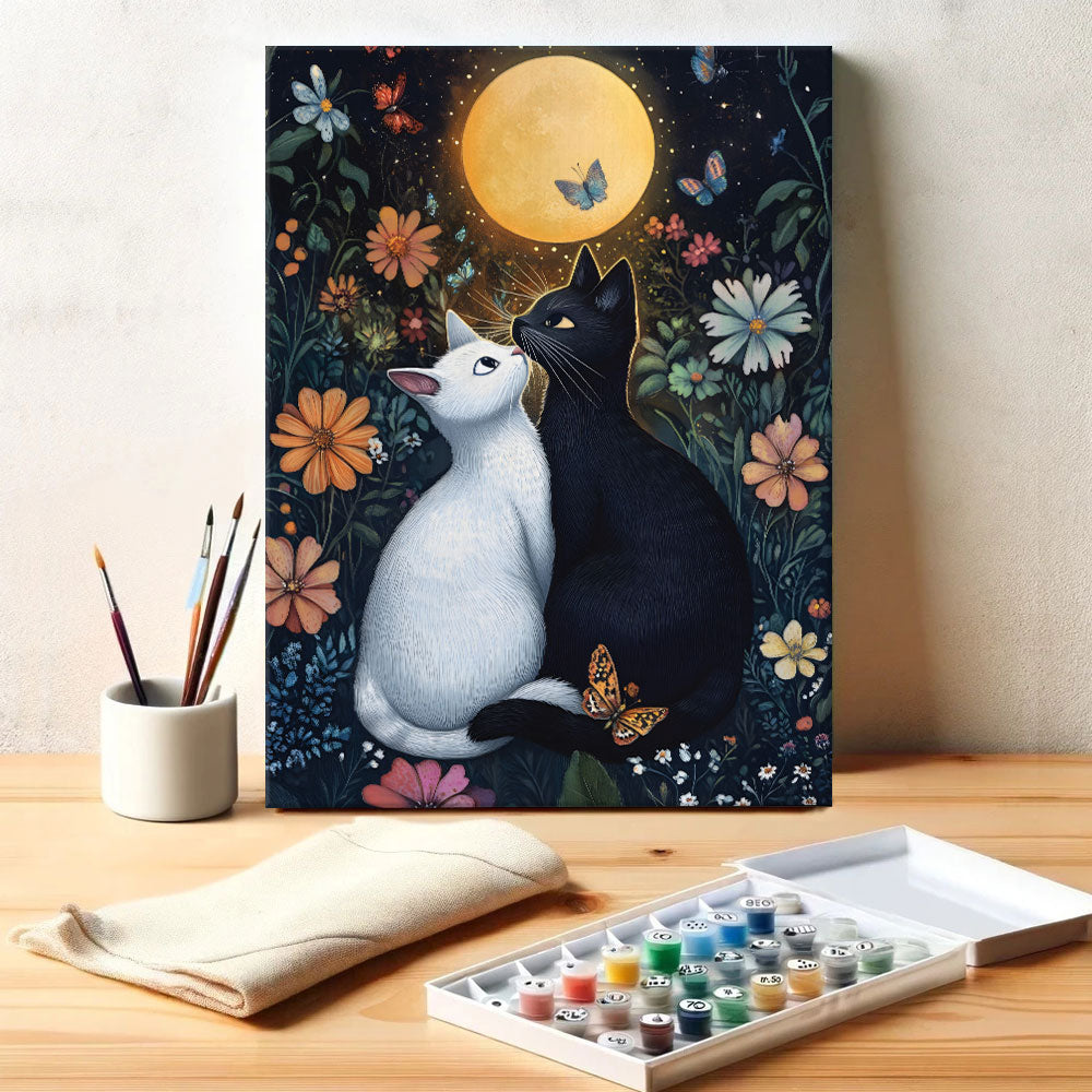 Cat's Love in the Moon | Paint by Numbers Kit