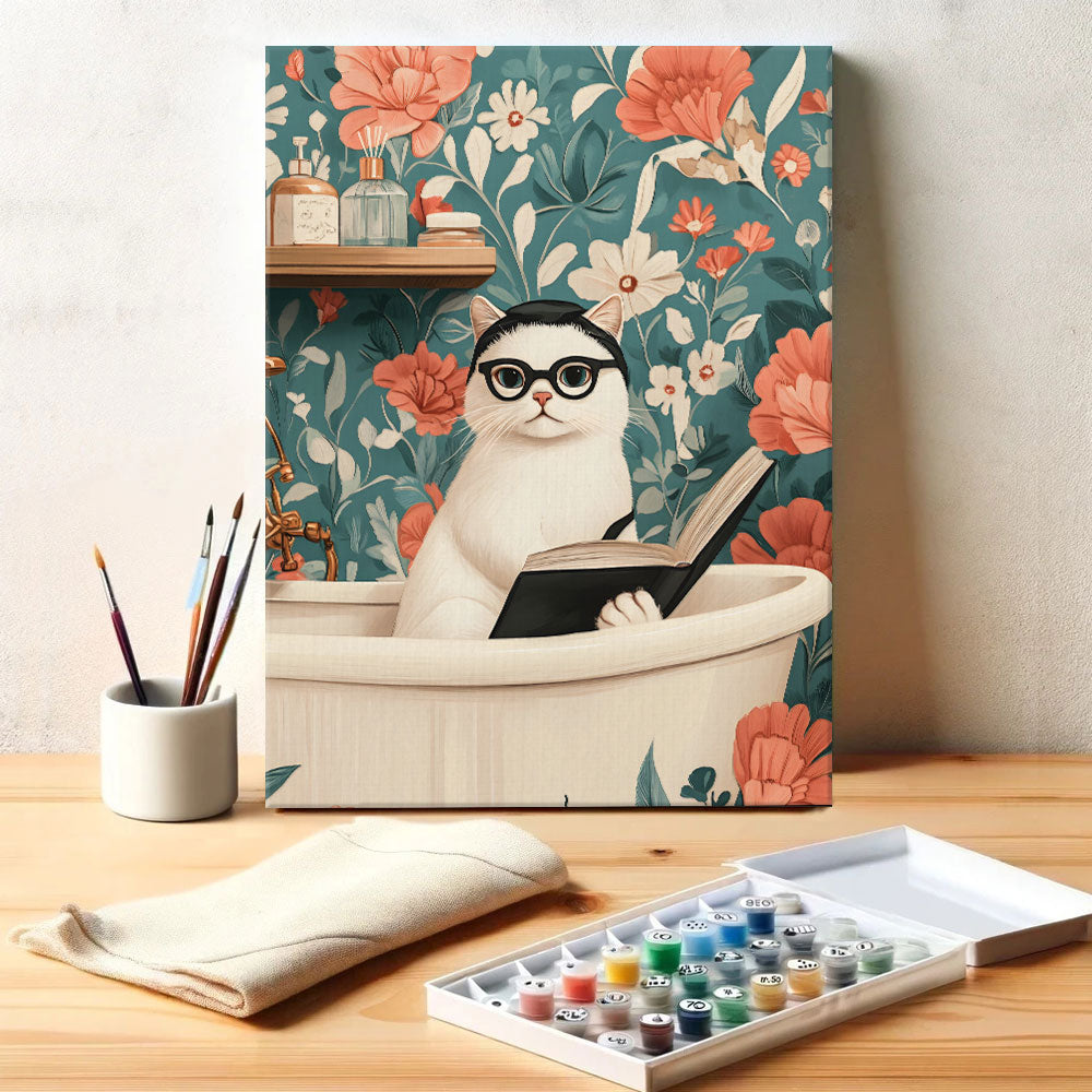 Bath Time Cat | Paint by Numbers Kit