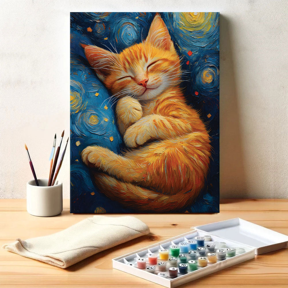 Starry Night Kitten | Paint by Numbers Kit