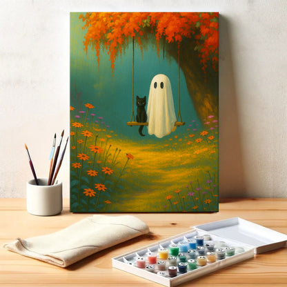 The Ghost and the Black Cat | Paint by Numbers Kit