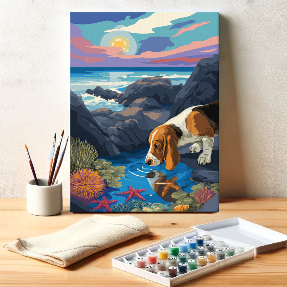 Acadia NP - Basset Hound | Paint by Numbers Kit