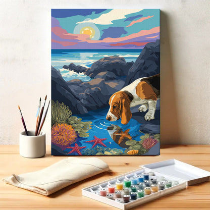 Acadia NP - Basset Hound | Paint by Numbers Kit