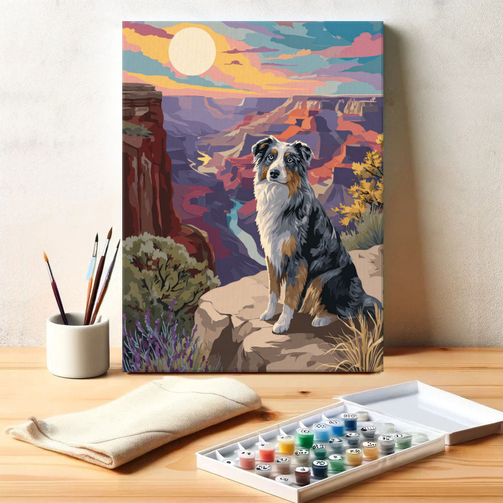 Grand Canyon NP - Australian Shepherd | Paint by Numbers Kit