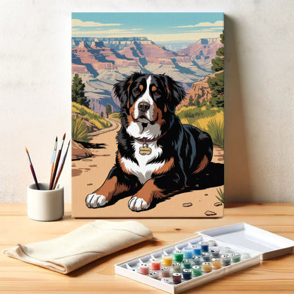 Grand Canyon NP - Bernese Mountain Dog | Paint by Numbers Kit