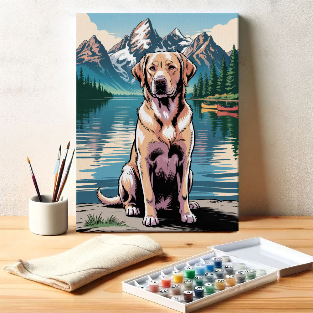 Grand Teton NP - Labrador Retriever | Paint by Numbers Kit