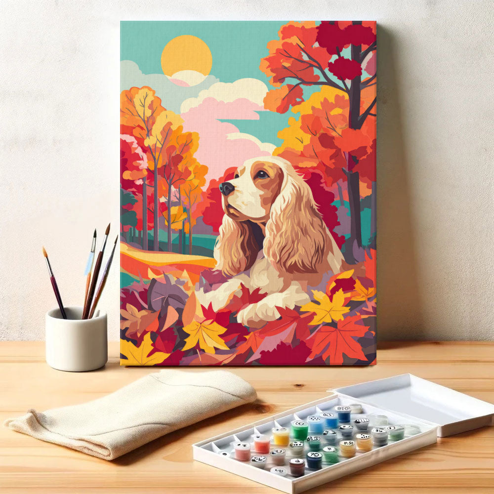 Great Smoky Mountains NP - Cocker Spaniel | Paint by Numbers Kit