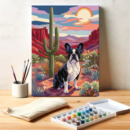 Saguaro NP - French Bulldog | Paint by Numbers Kit