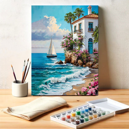 Villa by the Azure Sea|Paint by Numbers Kit
