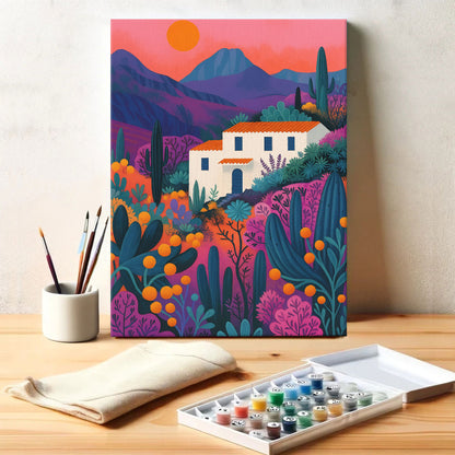 House in Cactus Garden|Paint by Numbers Kit