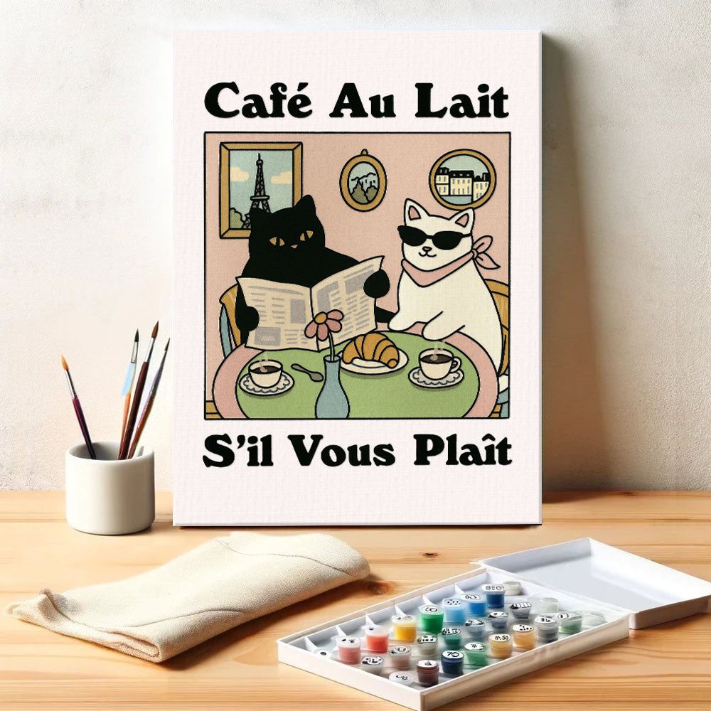 Café Au Lait, S'il Veus Plait | Paint By Number Kit