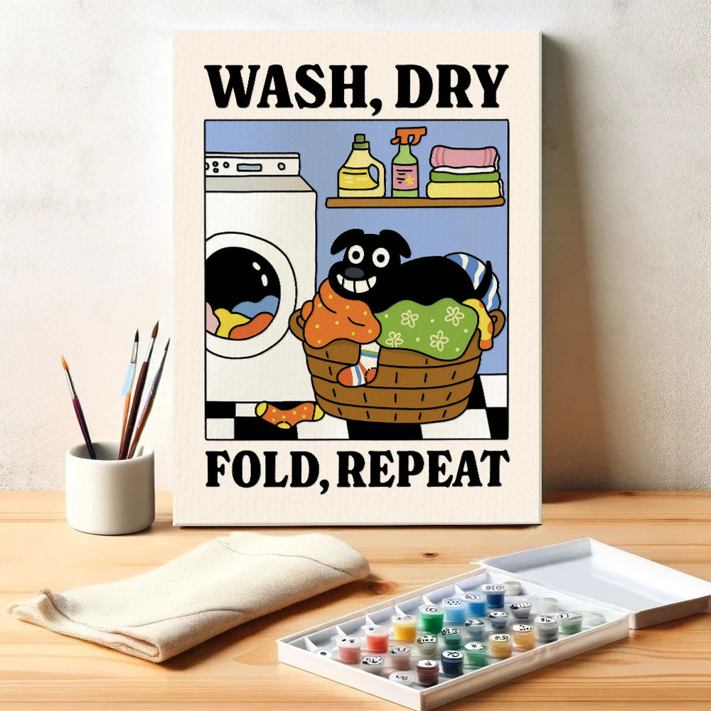 Wash, Dry, Fold, Repeat | Paint By Number Kit