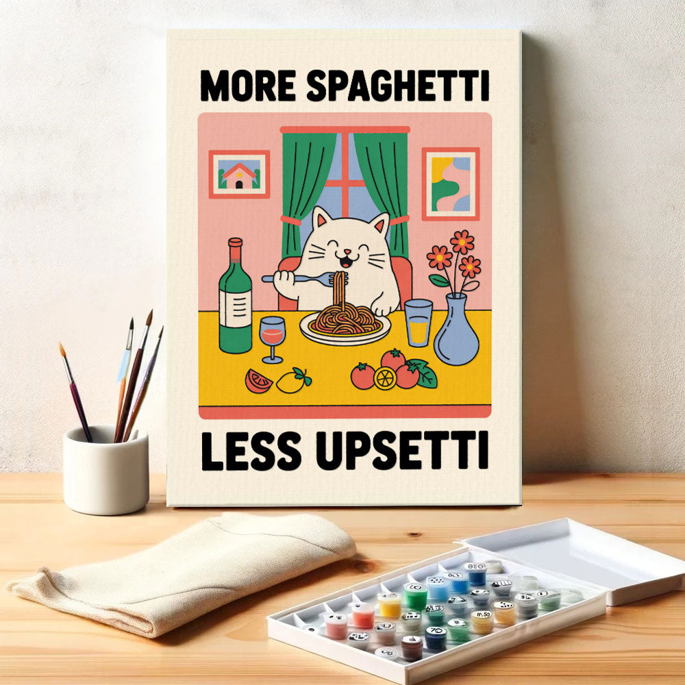 More Spaghetti, Less Upsetti Fat Cat | Paint By Number Kit
