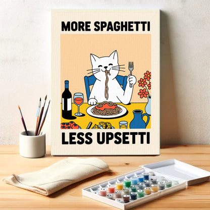 More Spaghetti, Less Upsetti Funny Cat | Paint By Number Kit