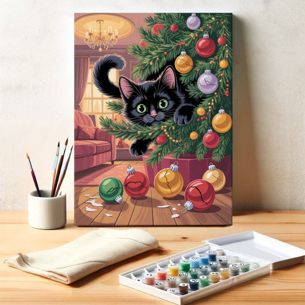 Black Cat in the Tree | Paint by Numbers Kit