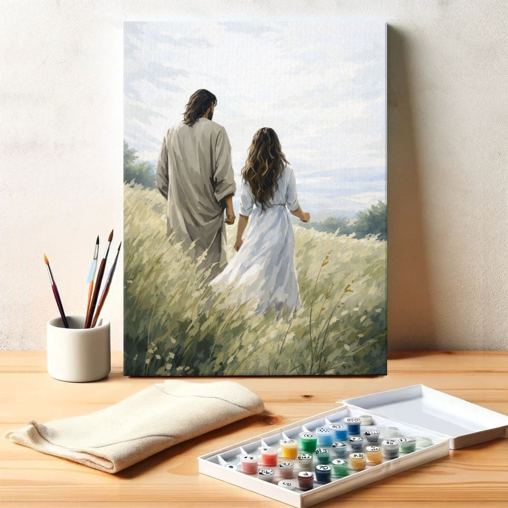 Jesus Walking With a Woman | Paint by Numbers Kit